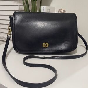 rare 90s COACH legacy black leather crossbody shoulder bag purse